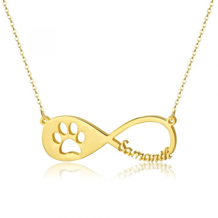 Cute Paw Name Necklace