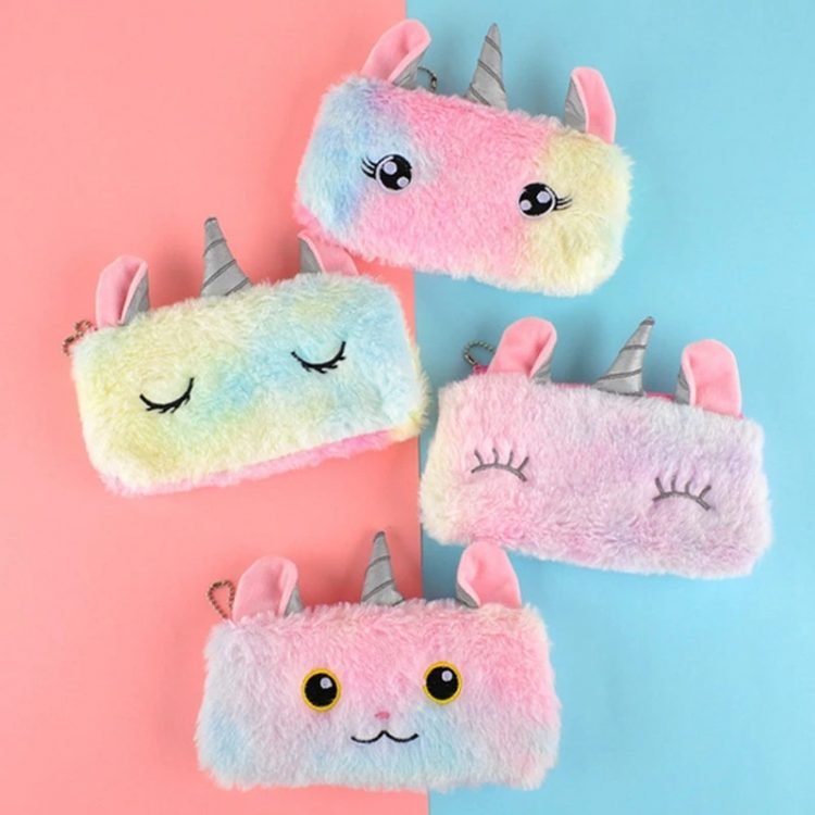 cute unicorn plush pencil case
